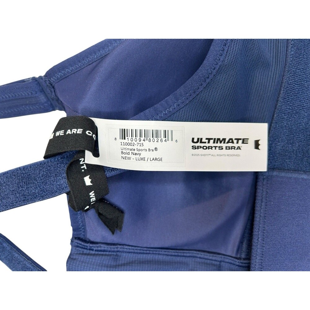 Shefit Ultimate Sports Bra High Impact Size LUXE / LARGE Bold Navy Blue NWT - Picture 9 of 10